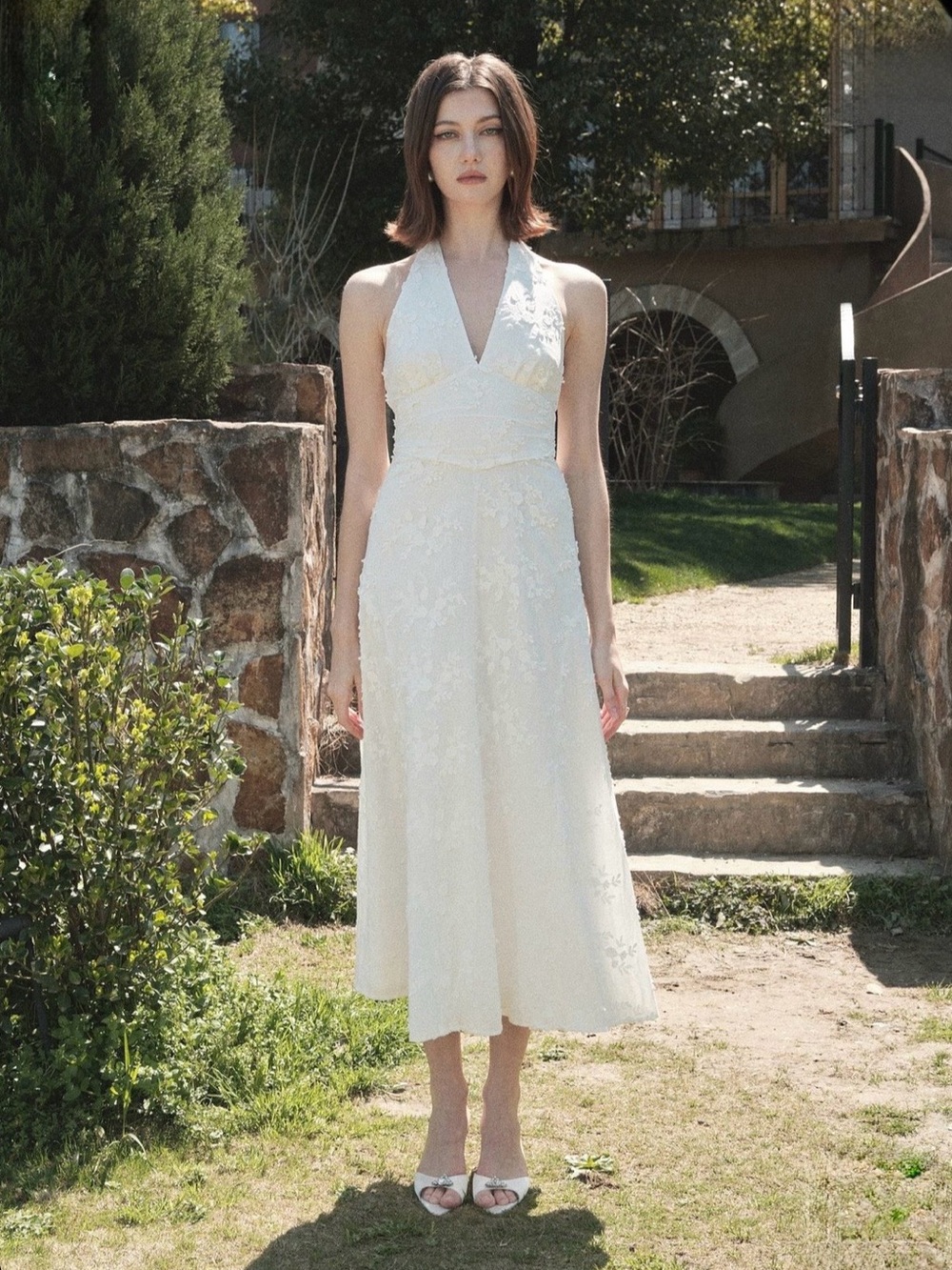 Maison Amory Sunkissed Day Dress White Halter